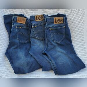 Vtg 1970’s 80's Lee Riders USA Union Made Jeans LOT OF THREE! Sz 14 L Long Denim
